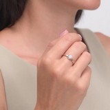 Inel din Aur Roz 14k cu Zirconiu, articol 018246, previzualizare video 2