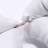 Inel de logodna din Aur Roz 14K cu Diamante, articol 1012131, previzualizare video 1