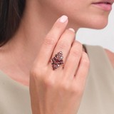 Inel din Aur Roz 14K cu Granat, articol 714264, previzualizare video 2