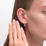 Cercei din Aur Roz 14k cu Zirconiu, articol 028219, previzualizare video 2