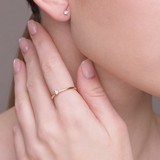 Inel din Aur Roz 14K cu Diamant, articol 1012264, previzualizare video 2