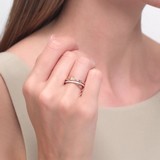 Inel din Aur Roz 14K cu Zirconiu, articol 018553, previzualizare video 2