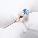 Inel din Aur Roz 14K cu Topaz si Zirconiu, articol 715275, previzualizare video 1