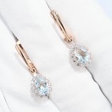 Cercei din Aur Roz 14K cu Topaz si Zirconiu, articol 728132, previzualizare video 1