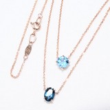 Colier din Aur Roz 14K cu Topaz , articol 770227, previzualizare video 1