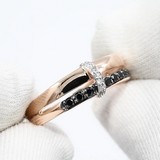 Inel din Aur Roz 14K cu Diamante Negre si Incolore, articol 7010072, previzualizare video 1