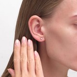Cercei din Aur Roz 14K cu Zirconiu, articol 026932, previzualizare video 2