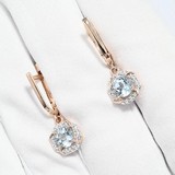 Cercei din Aur Roz 14K cu Topaz si Zirconiu, articol 728188, previzualizare video 1