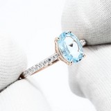 Inel din Aur Roz 14K cu Topaz si Zirconiu , articol 716717, previzualizare video 1