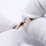 Inel din Aur Roz 14K cu Diamant, articol 9010073-36, previzualizare video 1