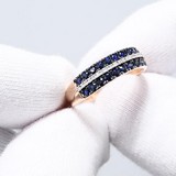 Inel din Aur Roz 14K cu Diamante si Safir , articol 2011038, previzualizare video 1