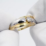 Inel din Aur Galben 14K cu Diamant, articol 1011551-2, previzualizare video 1