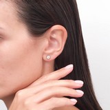Cercei din Aur Roz 14K cu Zirconiu, articol 028894, previzualizare video 2