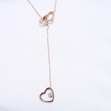 Colier din Aur Roz 14K cu Diamante , articol 1070125, previzualizare video 1