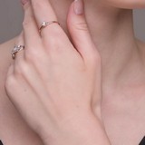 Inel de logodna din Aur Roz 14K cu Diamant, articol 1011395, previzualizare video 2