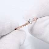 Inel din Aur Roz 14K cu Diamant, articol 1012006, previzualizare video 1