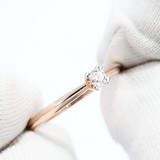 Inel din Aur Roz 14K cu Diamant, articol 1012264, previzualizare video 1