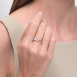 Inel din Aur Roz 14k cu Zirconiu, articol 017402, previzualizare video 2