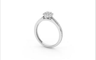 Inel de logodna din Aur Alb 18K cu Diamante 0.50Ct, articol RB9688EG, previzualizare video 1
