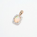 Pandantiv din Aur Roz 14K cu Diamante si Opal, articol 6034022, previzualizare video 1