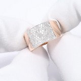 Inel din Aur Roz 14K cu Diamante, articol 1012189, previzualizare video 1