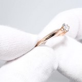 Inel de logodna din Aur Roz 14K cu Zirconiu Swarovski, articol 81010214, previzualizare video 1