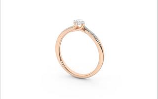 Inel de logodna din Aur Roz 14K cu Diamante 0.18Ct, articol RB16847EG, previzualizare video 1