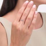 Inel din Aur Roz 14k cu Zirconiu, articol 018552, previzualizare video 2