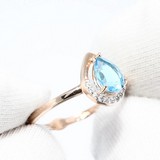 Inel din Aur Roz 14K cu Topaz si Zirconiu, articol 715498, previzualizare video 1
