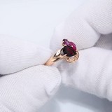 Inel din Aur Roz 14K cu Granat, Corund si Rodolit, articol 714870, previzualizare video 1