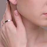 Cercei din Aur Alb 14K cu Diamante , articol 1021801-3, previzualizare video 2
