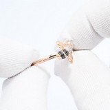 Inel din Aur Roz 14K cu Diamante ""Albina"", articol 7010073, previzualizare video 1