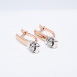 Cercei din Aur Roz 14K cu Diamante , articol 1020960, previzualizare video 1