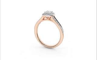 Inel de logodna din Aur Roz 14K cu Diamante 0.50Ct, articol RB17644EG, previzualizare video 1
