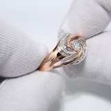 Inel din Aur Roz 14K cu Diamante, articol 1011476, previzualizare video 1