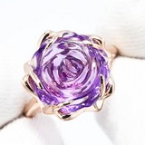 Inel din Aur Roz 14K cu Ametist, articol 716553, previzualizare video 1