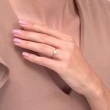 Inel din Aur Roz 14k cu Zirconiu, articol 018615, previzualizare video 2