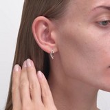 Cercei din Aur Roz 14K cu Zirconiu , articol 029506, previzualizare video 2