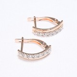 Cercei din Aur Roz 14K cu Zirconiu Swarovski, articol 81020430, previzualizare video 1