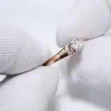 Inel din Aur Roz 14K cu Diamante, articol 1011835, previzualizare video 1