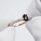 Inel din Aur Roz 14K cu Diamante si Safir, articol 2011191, previzualizare video 1