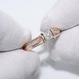 Inel din Aur Roz 14K cu Diamante, articol 1011869, previzualizare video 1