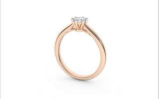 Inel de logodna din Aur Roz 14K cu Diamant 0.25Ct, articol RS1449, previzualizare video 1