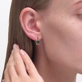 Cercei din Aur Roz 14K cu Smarald hidrotermal , articol 727772, previzualizare video 2