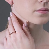 Inel din Aur Roz 14K cu Granat, articol 716181, previzualizare video 2