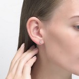 Cercel din Aur Roz 14k cu Zirconiu, articol 170003, previzualizare video 2