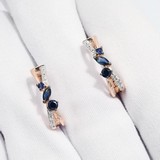 Cercei din Aur Roz 14K cu Diamante si Safir, articol 2021025, previzualizare video 1