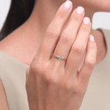Inel din Aur Roz 14K cu Diamante si Smarald , articol 3010518, previzualizare video 1
