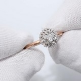 Inel din Aur Roz 14K cu Diamante, articol 1011950, previzualizare video 1
