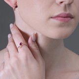 Inel din Aur Roz 14K cu Rodolit si Sital, articol 716102, previzualizare video 2